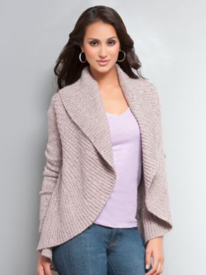 Women's Knit Flyaway Knit Cardigan Knit Sweater by New York & Company