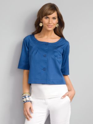 City Style Ballet Neck Jacket - Inky Blue
