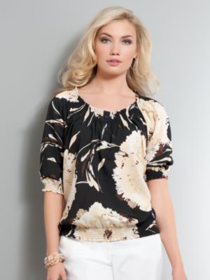 Scoop Neck Peasant Top