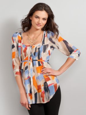 Sheer Print Tunic