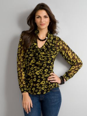 City Style Draped Ruffle Blouse  (available in Sizes: 2, 4, 6, 8, 10, 12, 14, 16, 18)
