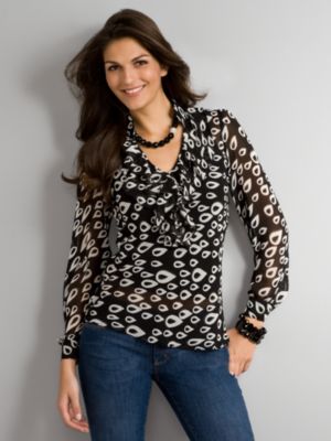 City Style Draped Ruffle Blouse  (available in Sizes: 2, 4, 6, 8, 10, 12, 14, 16, 18)