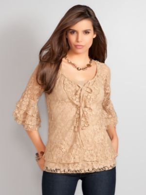 Lace Peasant Blouse