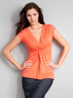 City Stretch Pleated Babydoll Tee