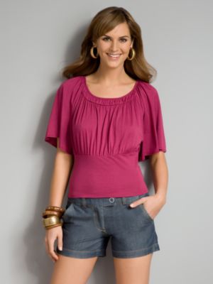 City Style Peasant Neck Top