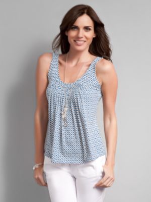 City Stretch Print Flowy Cami