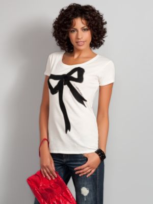 City Style Flocked Ribbon Graphic Tee
