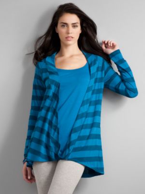 City Style Stripe Open Cardigan