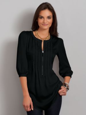Pintuck Zipper Tunic