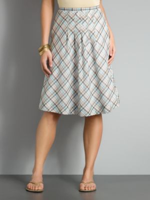 City Style Skirt Diagonal Plaid