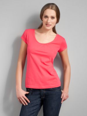 City Style Solid Tee with Back Ribbon Tie