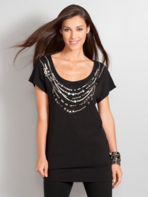 Embellished Necklace Statement Tunic