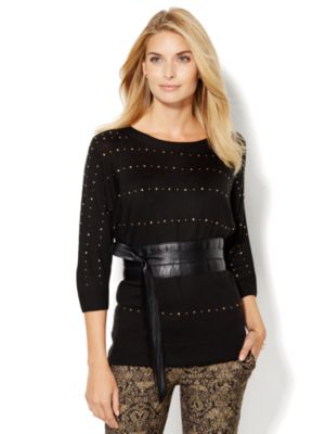 CITY LUXE SWEATER - GATHERED SLEEVES