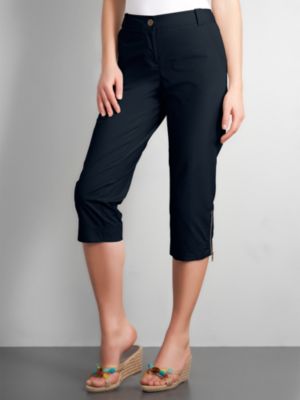 City Style Zip Vent Cropped Pants