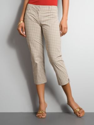 City Stretch Capri Pant - Plaid