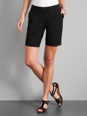 City Style Stretch Cotton Shorts - Black