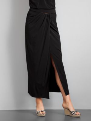 City Stretch Matte Jersey Maxi Skirt