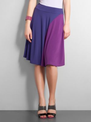 New York  & Company - Skirts - City Stretch Colorblock Knit Skirt : elastic waistband dancing dance flowing