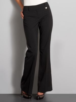 Pinstripe Flare Leg Pants - Petite
