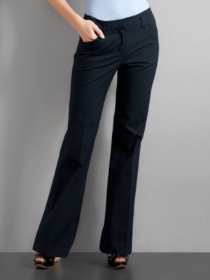 City Stretch Narrow Stripe Navy Pants - Tall