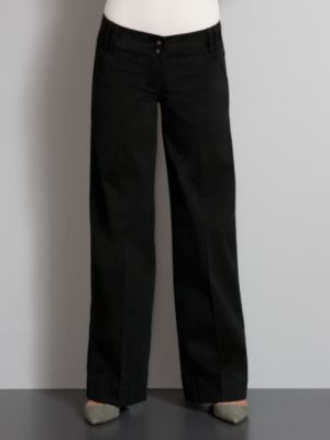 City Style Grosgrain Ribbon Trim Pants - Petite