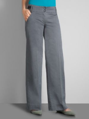 City Style Grosgrain Ribbon Trim Pants - Tall