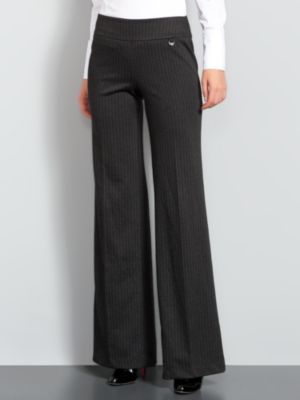 York Avenue Pull-On Heathered Stripe Pants - Petite