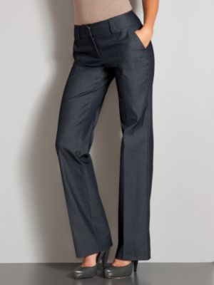 New York & Company Women's 7th Avenue Refined Denim Straight Leg Pants - Average - Heavenly Indigo