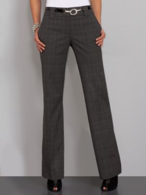 Glen Plaid Straight Leg Pants - Average