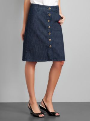 City Style Denim Button Pencil Skirt