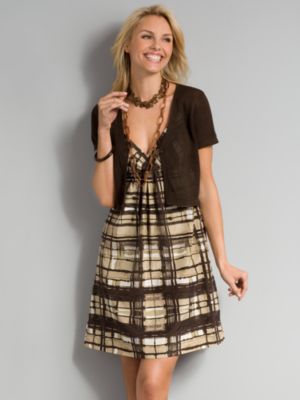 City Style Dress - Brushstroke Plaid