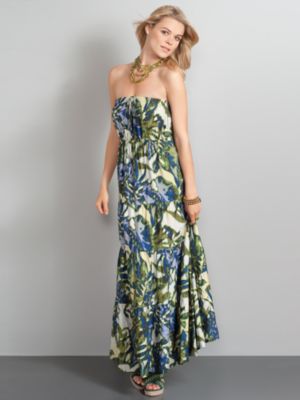 New York  & Company - View All - The City Strapless Maxi Dress - Tropical Print
