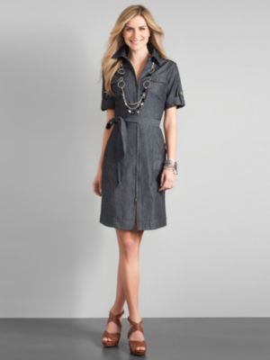 City Style Denim Shirtdress