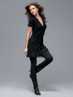 NY&amp;C Red Label Short Sleeve Cardigan Tunic