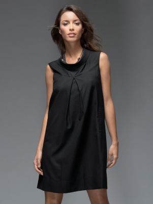 New York & Company: Collections Drape Neck Dress :  black dress holiday looks drape neck dress drape
