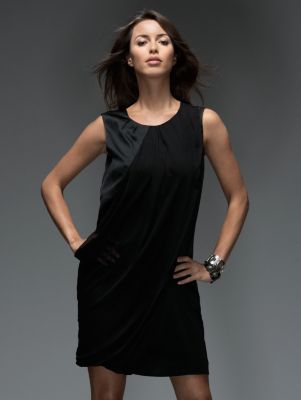 New York & Company: Collection Shift Dress with Chiffon Drape from nyandcompany.com