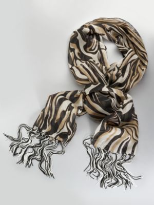 Sheer Zebra Print Scarf