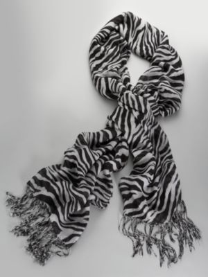 Black/White Fringed