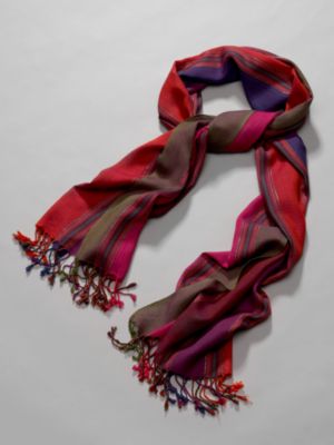 City Style Metallic Stripe Scarf