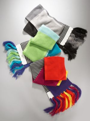 Color-Block Stripe Knit Scarf