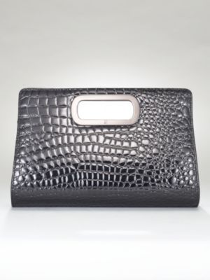 Croc-Embossed Clutch
