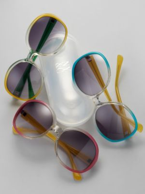 City Style Large Round Ombre Frame Sunglasses