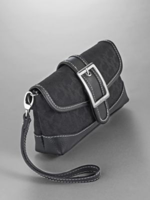 Black Signature Wristlet