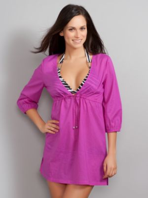 NY Swim Caftan Swim Cover Up - Solid