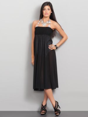 NY Swim Cover Up Dress - Check Print