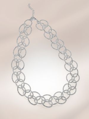City Bright Collection - Linked Pave Ovals Necklace