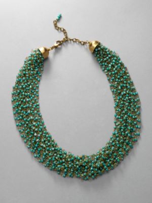City Style Multi-Strand Turquoise Seed Bead Necklace
