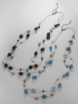 Double-Strand Long Bubble Bead Necklace