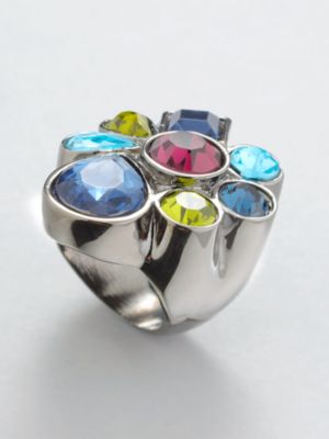 Colorful Multi-Stone Cocktail Ring