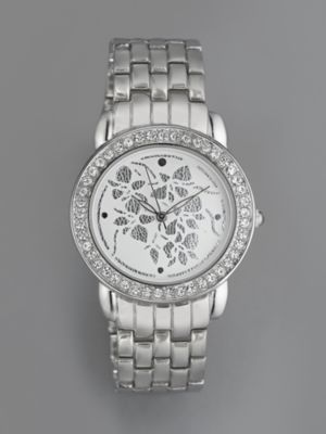 Flower Watch with Rhinestones